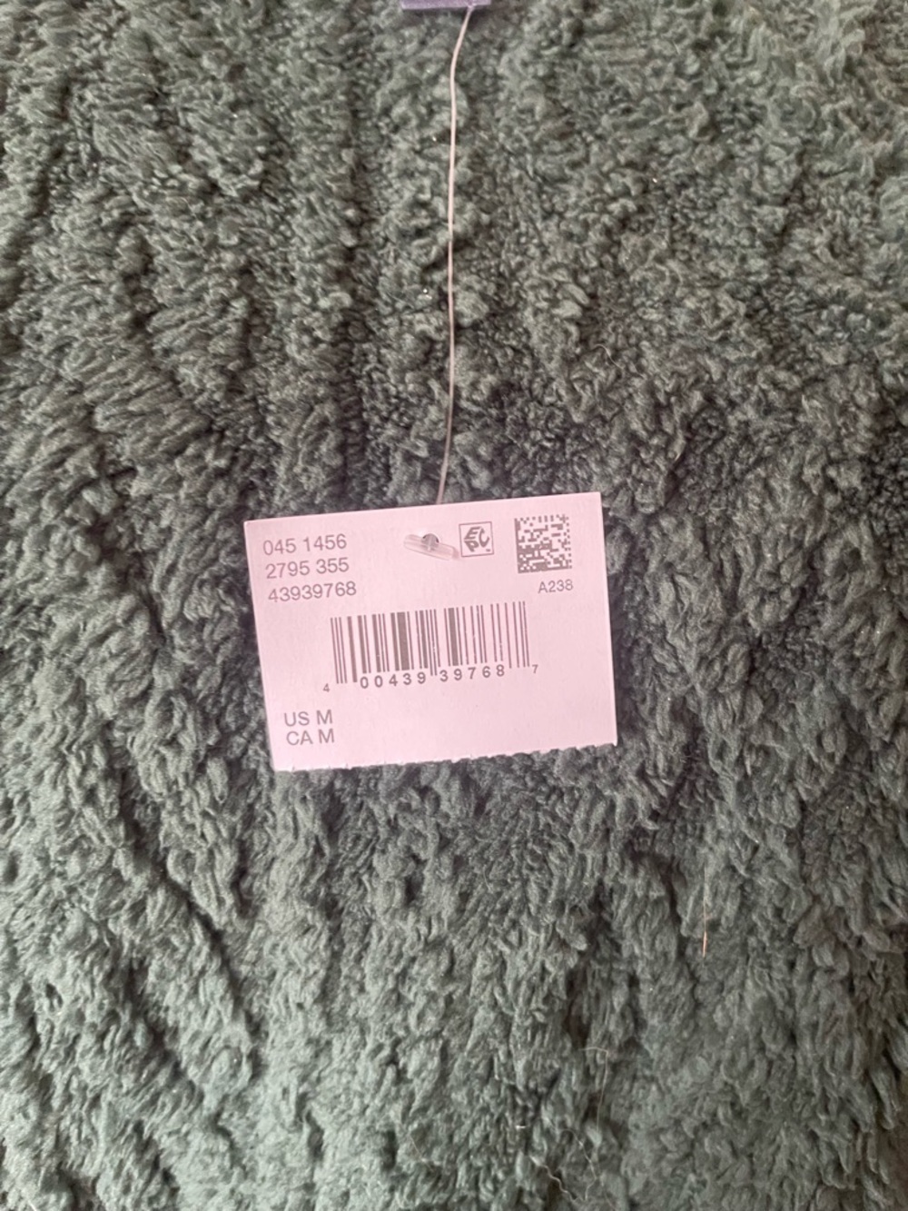 American Eagle Outfitters Green Sherpa Cable Half-Zip Sweater size medium new - Picture 7 of 8
